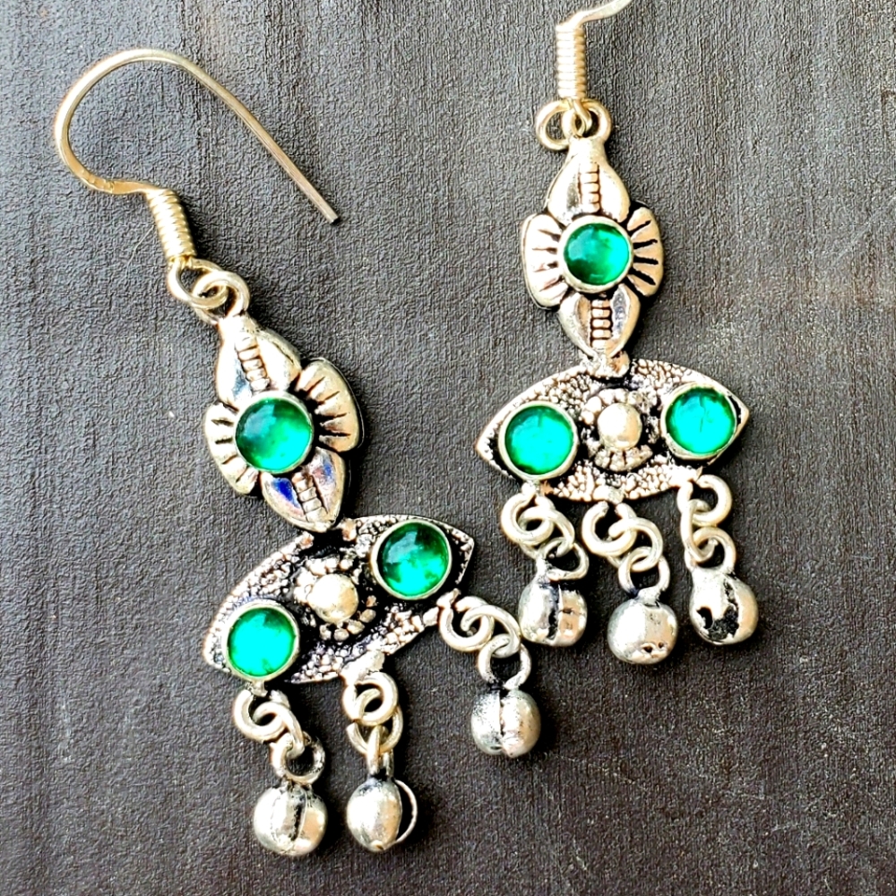 New Green Mystic Topaz Silver Earrings.